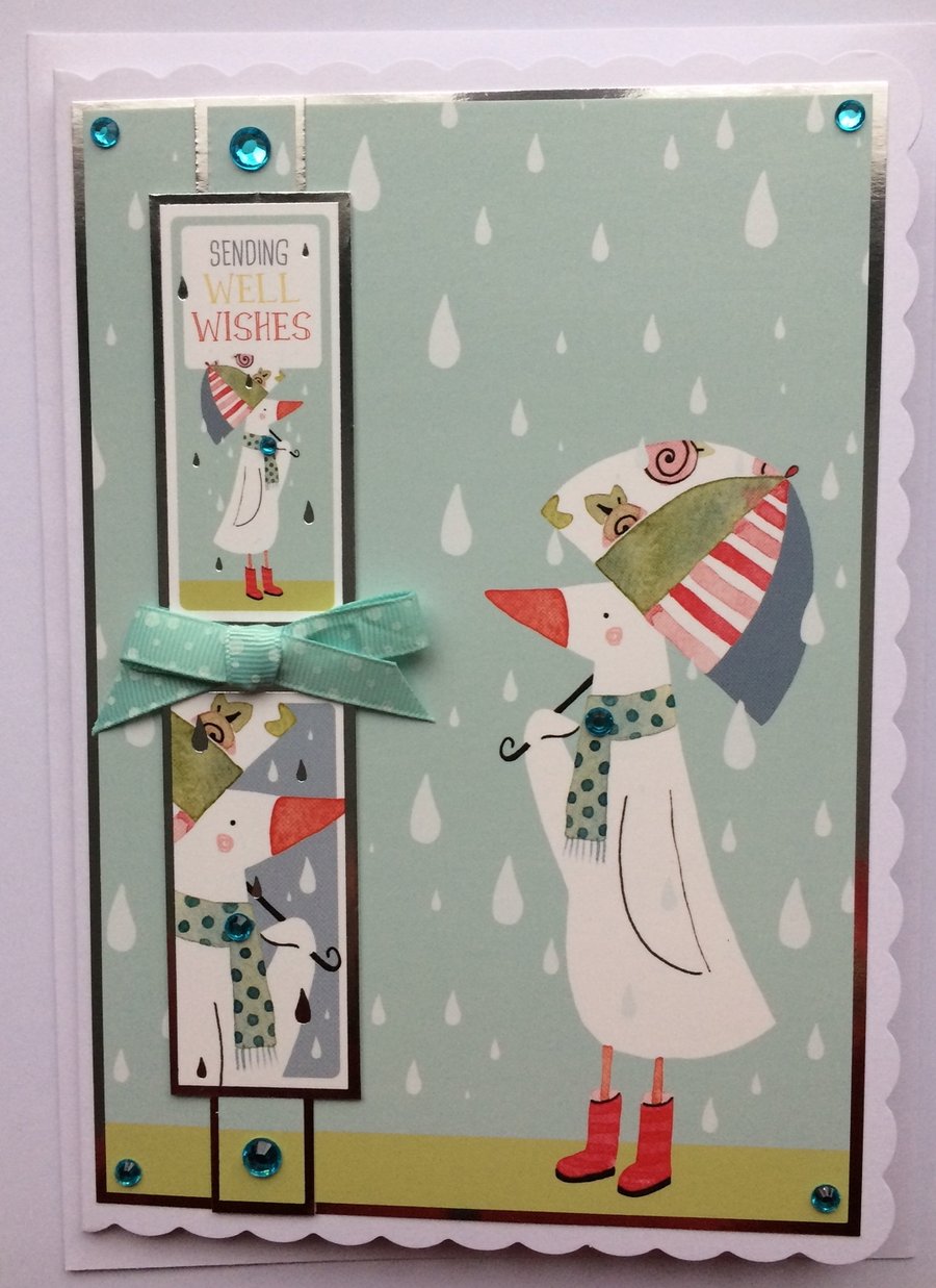 Get Well Card Get Well Soon Sending Well Wishes Duck 3D Luxury Handmade Card