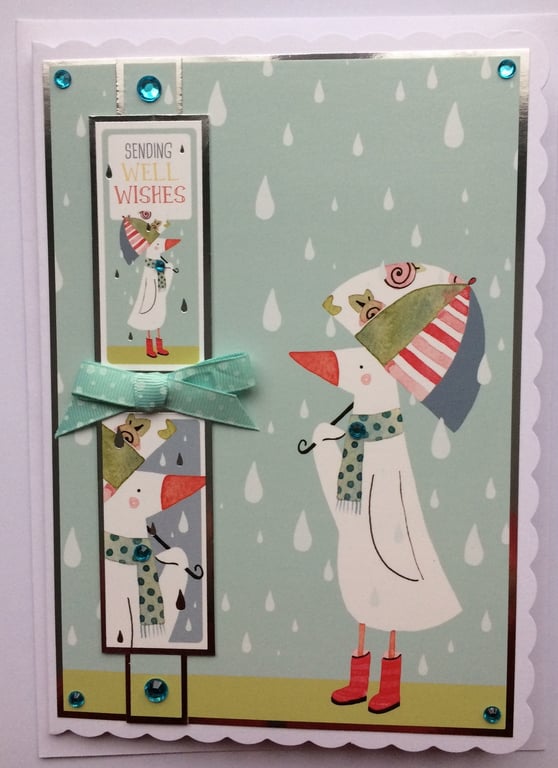 Get Well Card Get Well Soon Sending Well Wishes Duck 3D Luxury Handmade Card