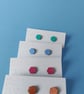 Mini colourful hexagon stud earrings - Image 5