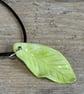 Glazed porcelain leaf pendant - Image 2