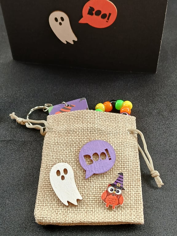 Handmade Halloween bracelet and keyring 