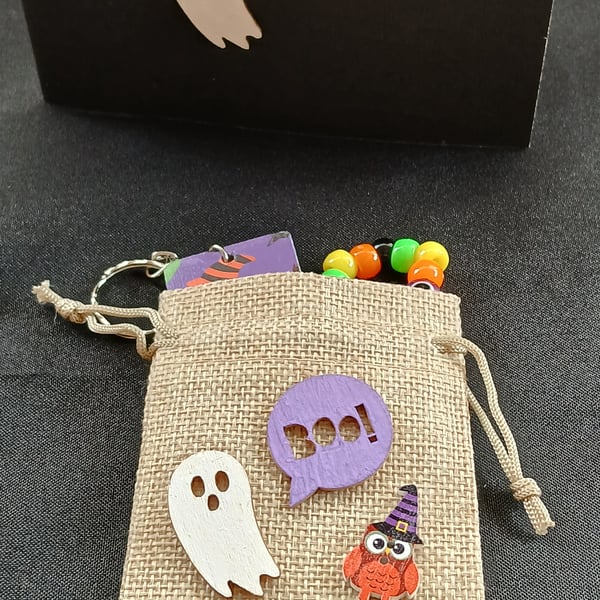 Handmade Halloween bracelet and keyring 