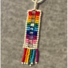 Rainbow beaded pendant 