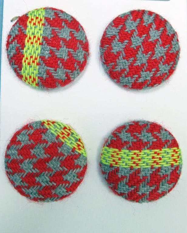 Large Red Striped Buttons