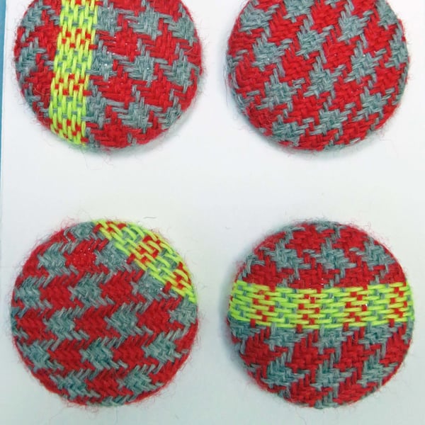 Large Red Striped Buttons