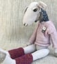 Handcrafted Textile Doll- Martha the Sheep - Image 4