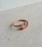 Copper Paw Print and Love Heart Wrap Around Ring - Adjustable - Hand Stamped - Image 6