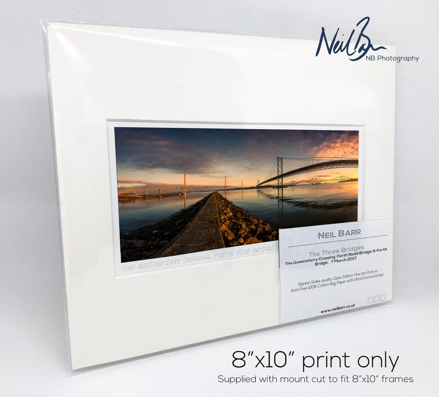 The Three Forth Road & Rail Bridges Scotland at Dawn - A5(10x8") Unframed Print
