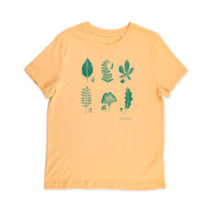 Organic Leafy Tee Light Orange Womens T-shirt