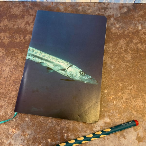 Notebook, Marine themed, A5 (ish), made from up-cycled and recycled materials.