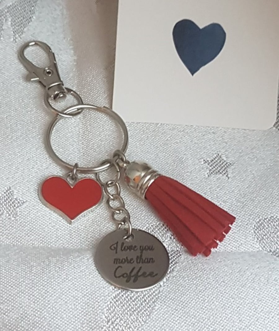 More Than Coffee Key Ring - Key Chain Bag Charm