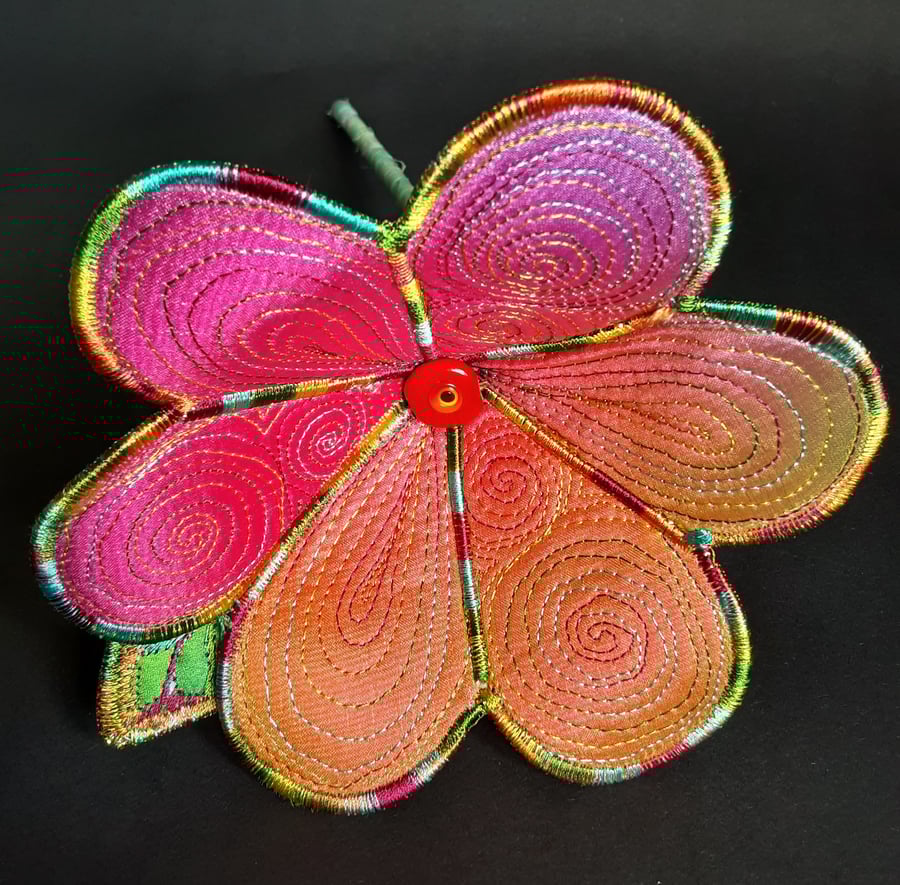 Textile Art Flower