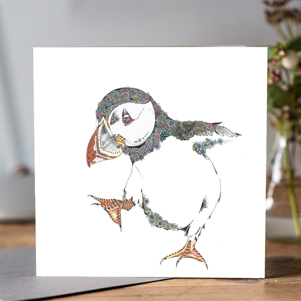 'A Huffin and a Puffin' Greeting card