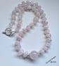 Designer Rose Quartz Statement Necklace  - Image 3