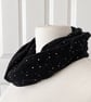 Black with Gold Speckles Infinity Scarf, 100% cotton  - Image 6