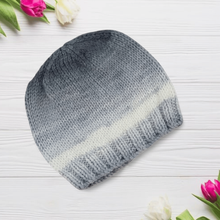 Gender Neutral Baby Hat 0-3 Months, Hand Knitted Beanie