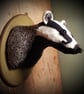 Badger head made from wool  tweed  - Image 1