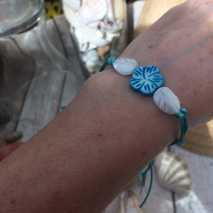 Shell Bead Cord Bracelet