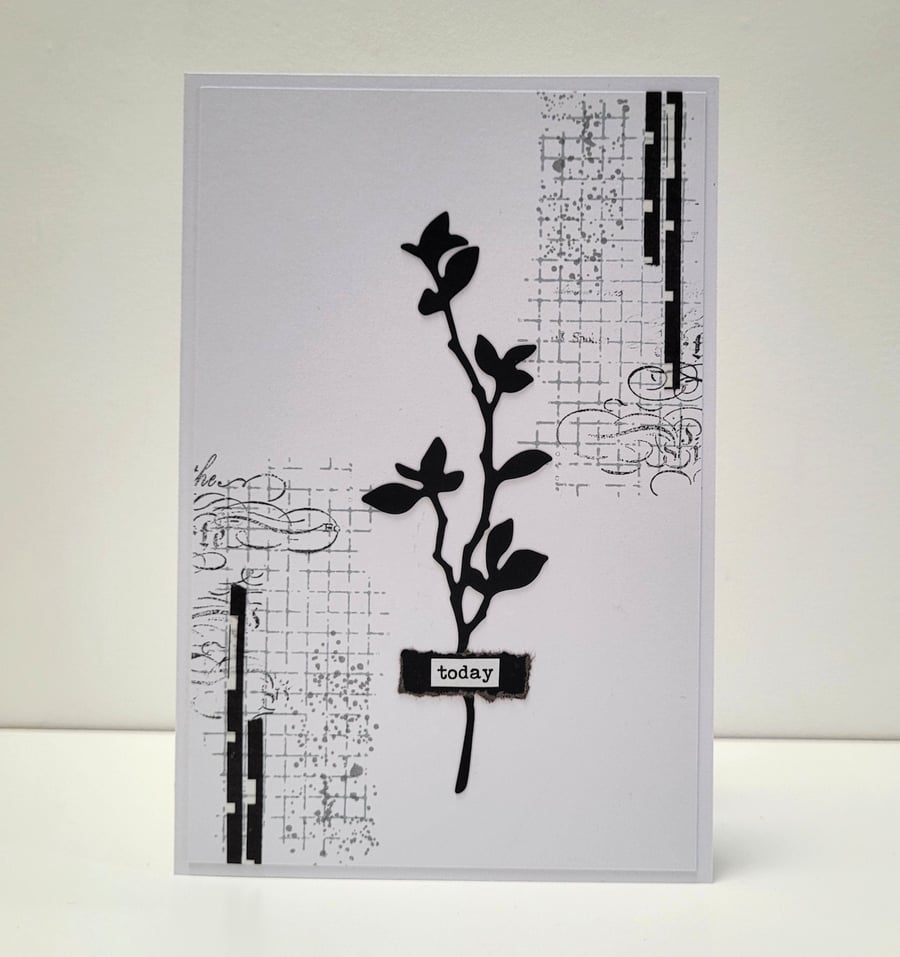 Framable Art Greeting Card - Monochrome Botanical