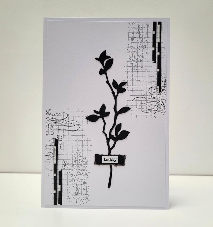 Framable Art Greeting Card - Monochrome Botanical