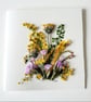Handmade 'Yellow Meadow' Pressed Flower Blank Greeting Card 