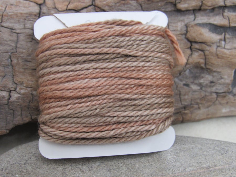 Hand Dyed Natural Dye Space Dye Brown Cotton DMC3 Perle Embroidery Thread