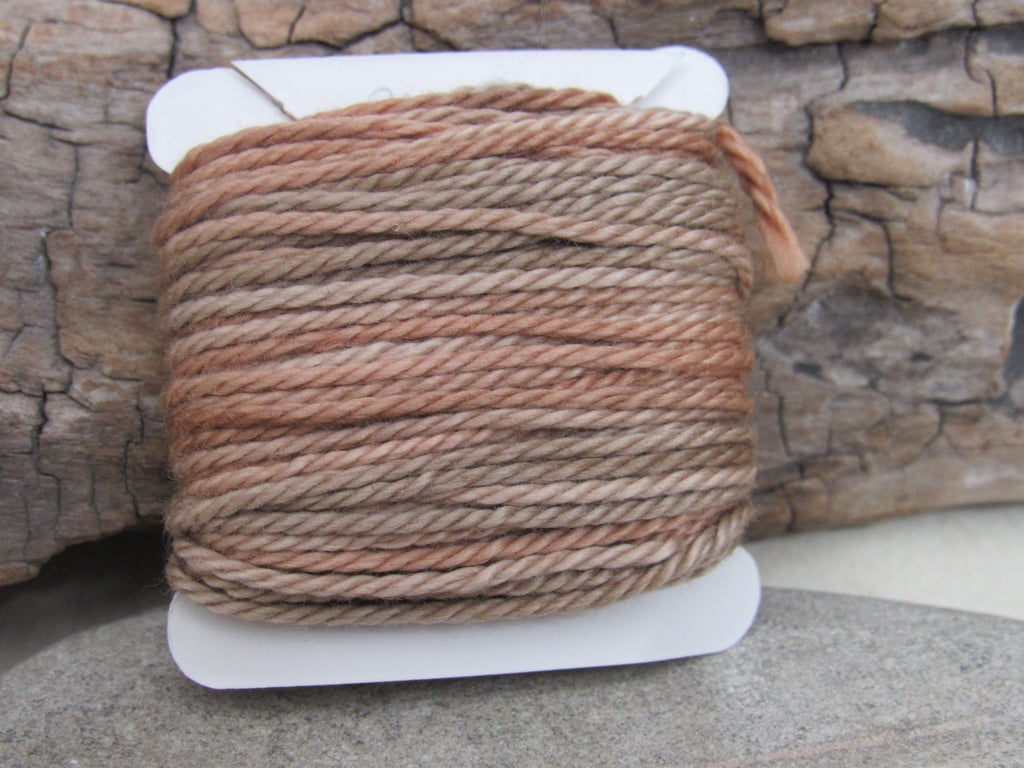 Hand Dyed Natural Dye Space Dye Brown Cotton DMC3 Perle Embroidery Thread