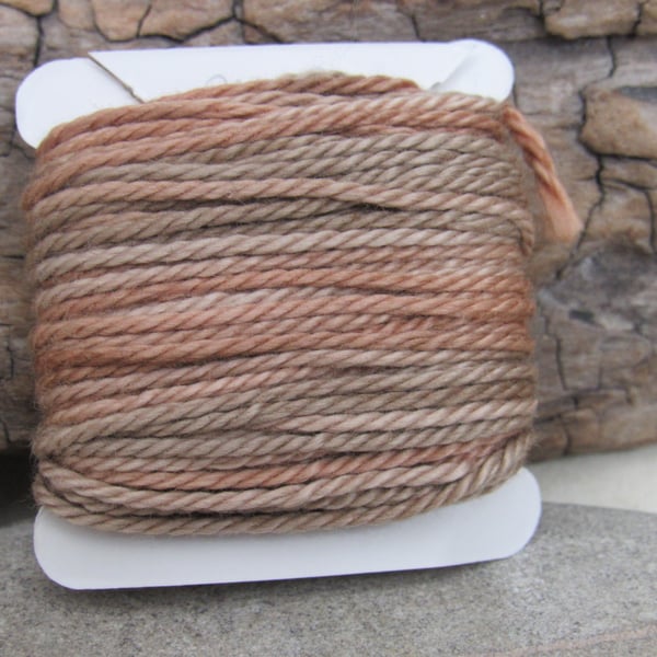 Hand Dyed Natural Dye Space Dye Brown Cotton DMC3 Perle Embroidery Thread