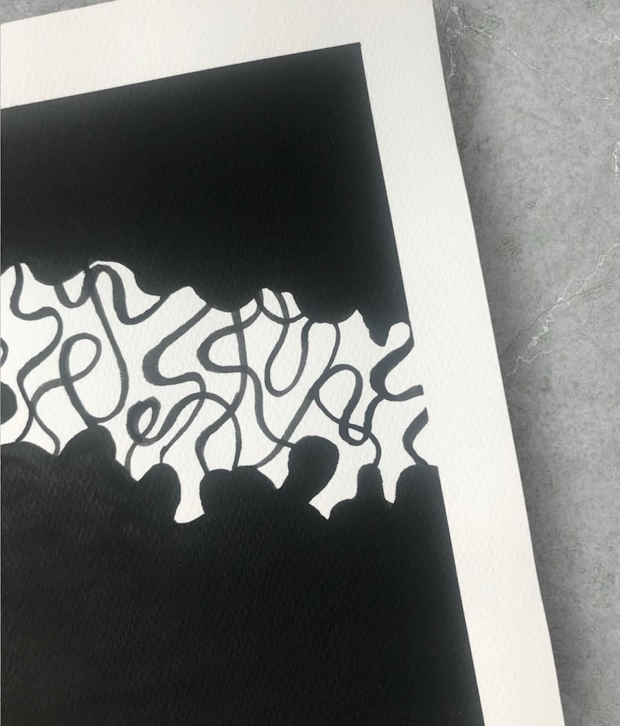 Squiggle Monochrome Abstract Art