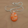 Orange and white teardrop pendant necklace