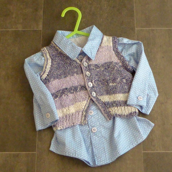 Boy's 1yr Shirt & Waistcoat outfit Seconds Sunday 