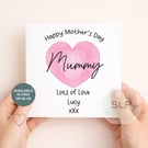 Personalised Mother's Day Card Happy Mother' Day Mummy Custom Name Card