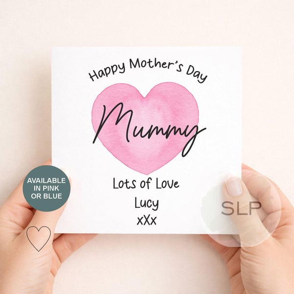 Personalised Mother's Day Card Happy Mother' Day Mummy Custom Name Card