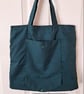 Forest green foldable shopping bag with a drawstring  - Image 2