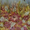 original art floral glitter painting  (ref F144)