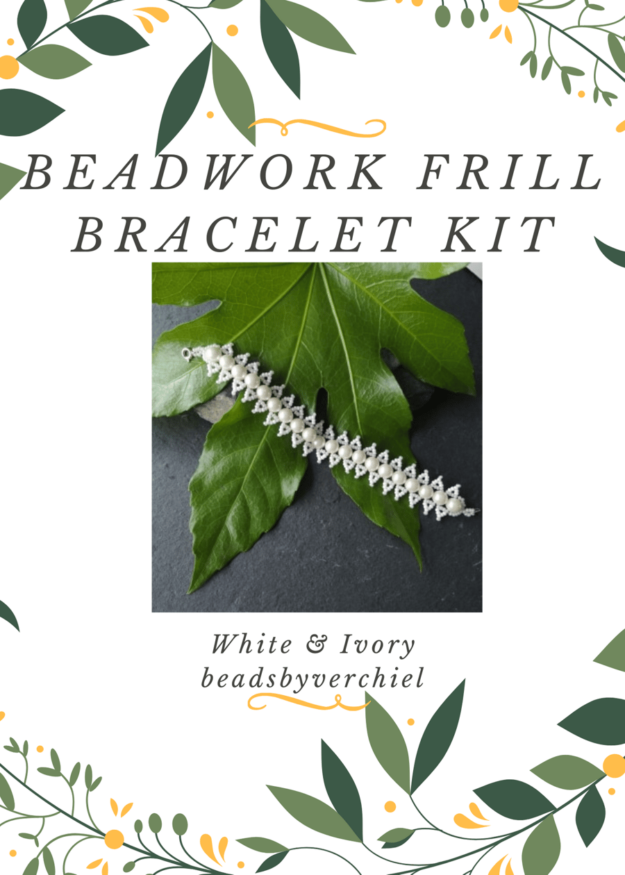 White and Ivory Beadwork Bracelet Kit 
