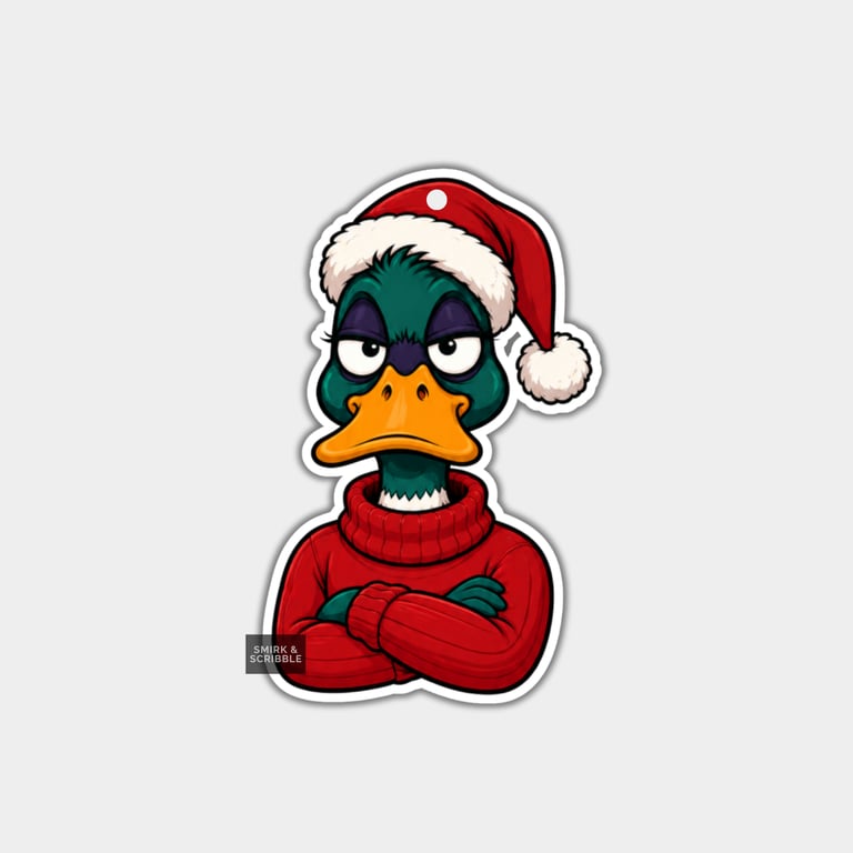 Unique Funny Christmas Gift Tags For Adults, 6pk - Cute Unimpressed Duck