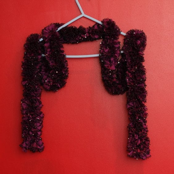 Purple Frilled Scarf