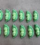 12x Two Peas in a Pod Resin Charms for Jewellery Making OnSewing Crafts NEW
