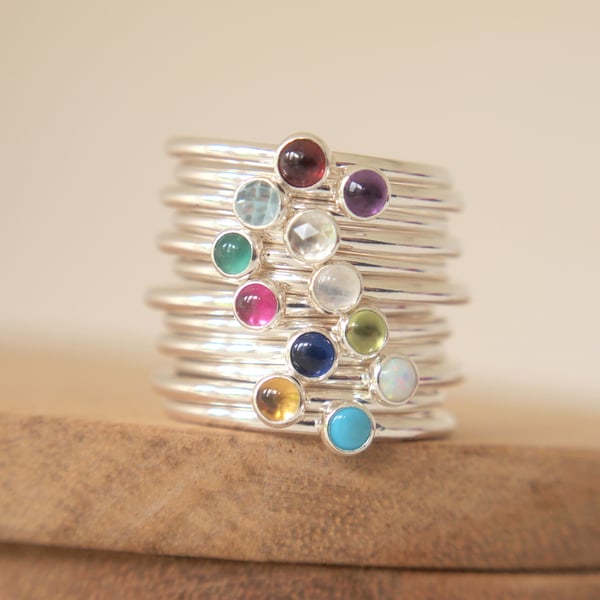 Birthstone Stackers - Choose your own Birthstone