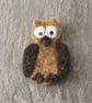 Owl felt fridge magnet little gift for bird lovers needle felted