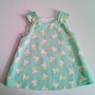 3-6 months needlecord dress,  A Line dress with elephant design,  pinafore