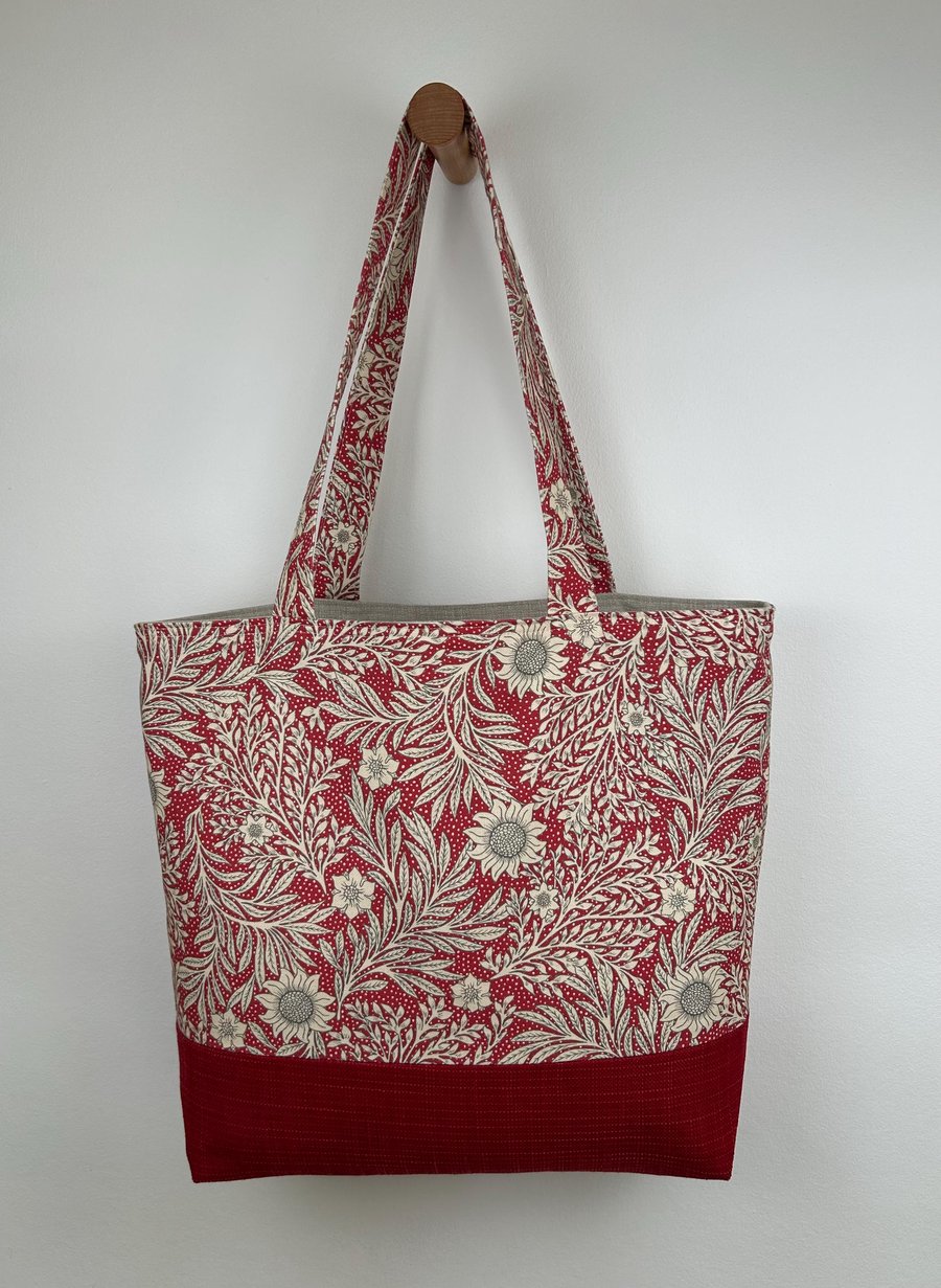 William Morris Inspired Floral Tote Bag, Arts and Crafts Style