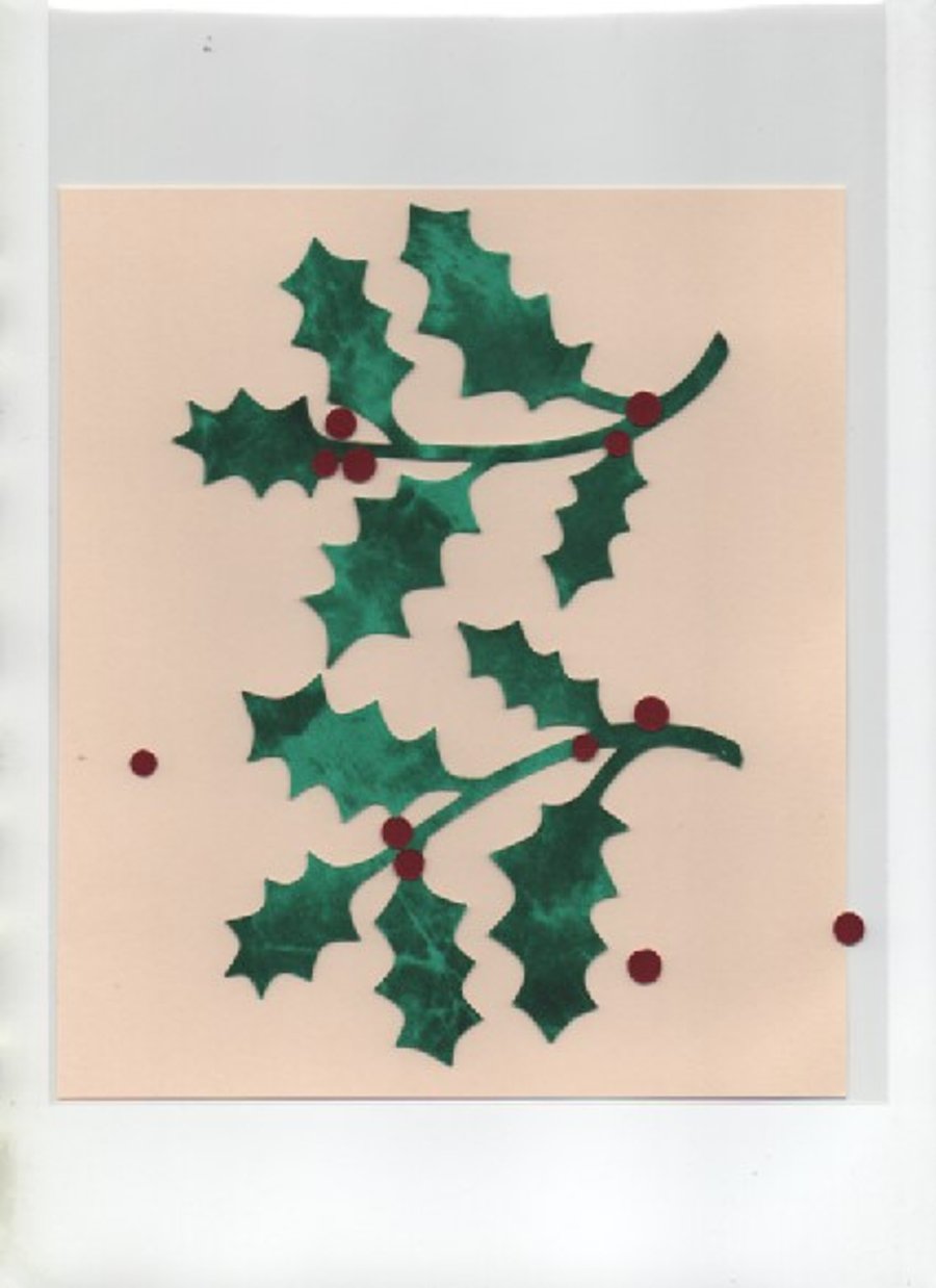 ChrissieCraft 2 Bondawebbed Holly Sprigs with Berries for APPLIQUE