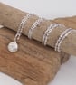 Necklace - Silver flower pebble pendant necklace - Image 9