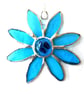 Dichroic Daisy Turquoise Suncatcher Handmade Stained Glass - Image 3