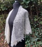 Handspun, Hand-knitted Luxury Shawl in Pure Wensleydale Wool - Image 3