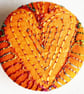 Buttons 1 inch button Hand Dyed Silks and Cottons Free Machine Embroidery Button