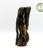 Hand Carved Lozenge shaped 2 tone wood necklace: SKU-N17 - Image 6