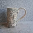 green and cream dave the ghost Coffee mug Ceramic handmade ready to ship